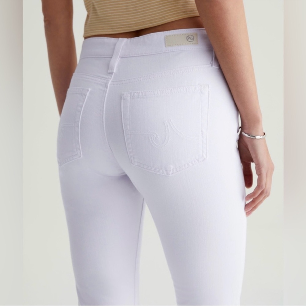 AG The Farrah high rise skinny ankle jean in white sz 29 Raw hem slim - Picture 2 of 13